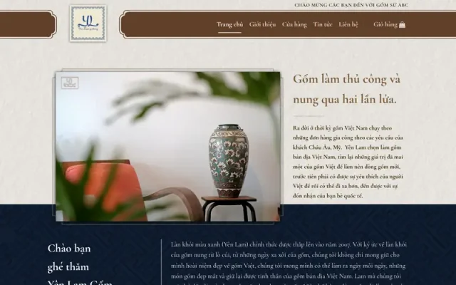 Mẫu web bán gốm sứ