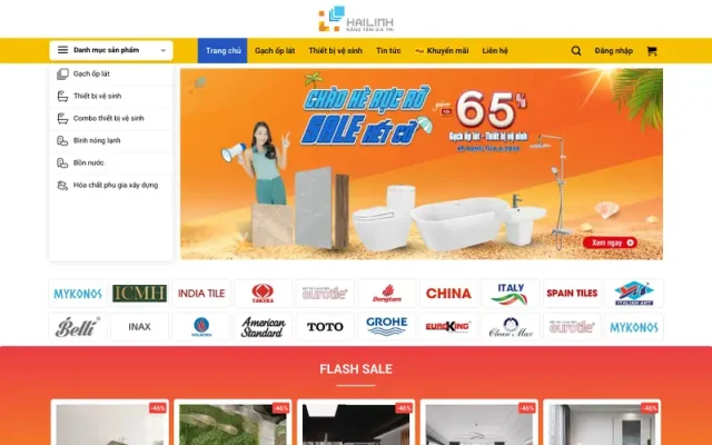 Mẫu web bán gạch ốp lát