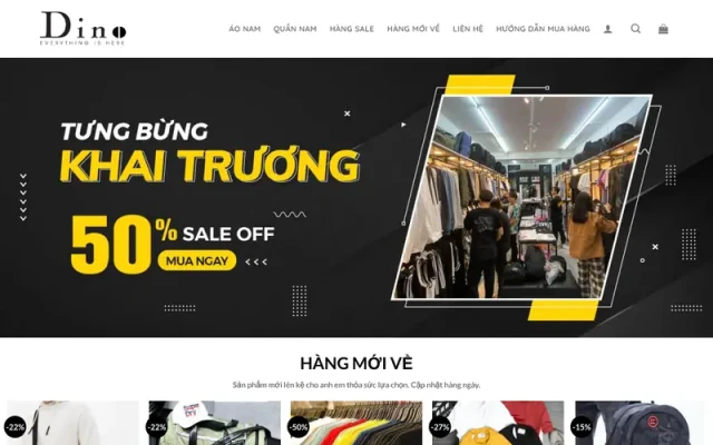 Mẫu web đồ nam 02