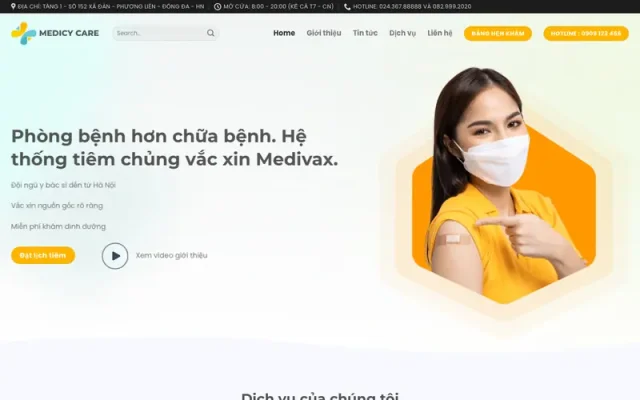 Mẫu web phòng khám ,tiêm chủng 7