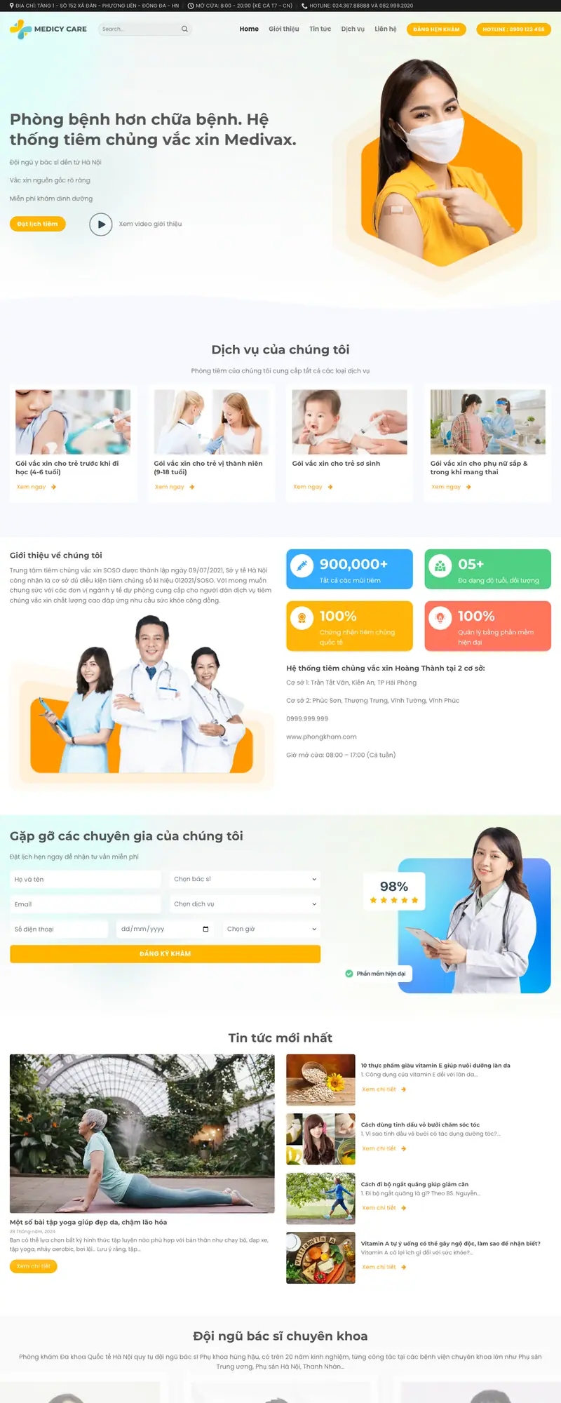 Mẫu web phòng khám ,tiêm chủng 7