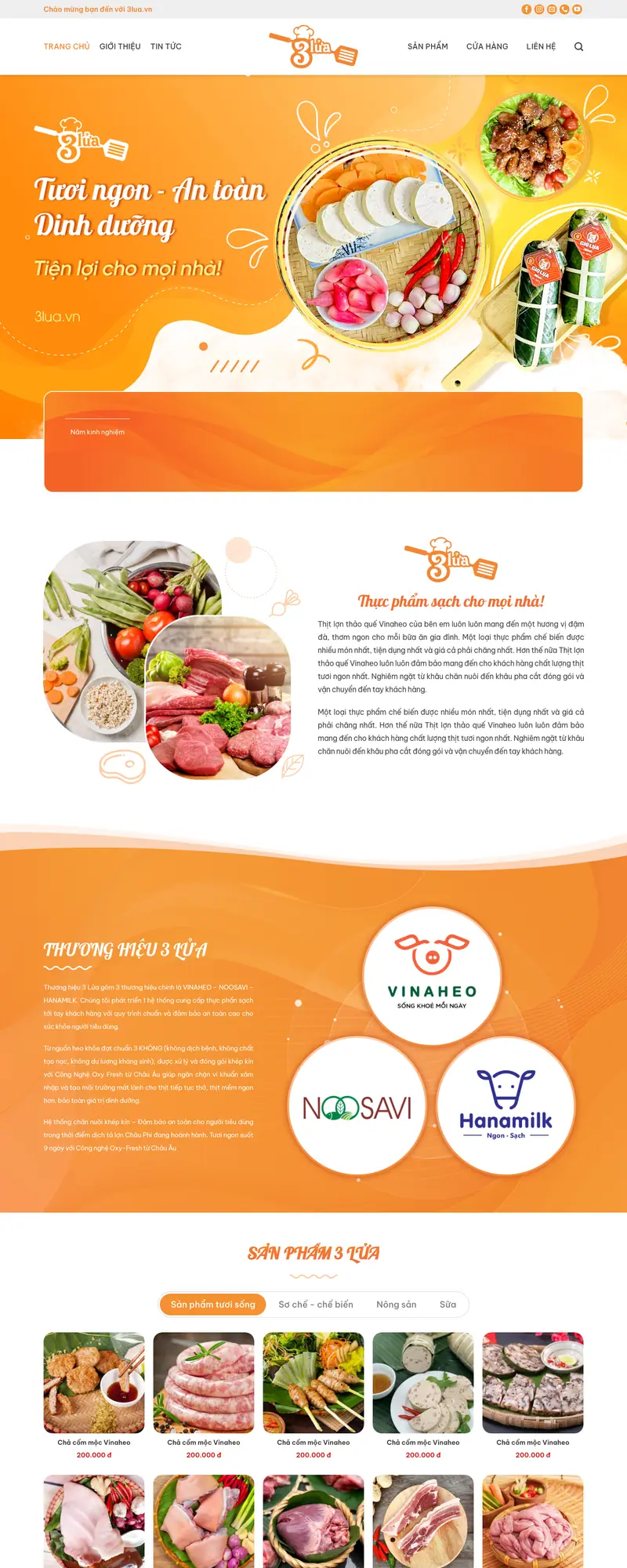 Mẫu web thực phẩm sạch 09