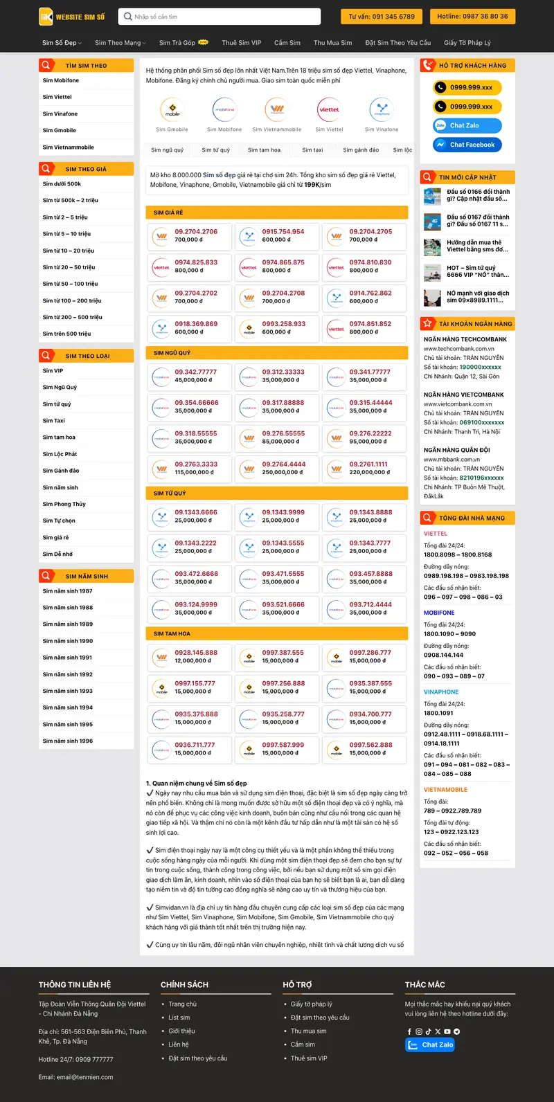 Mẫu web sim 02