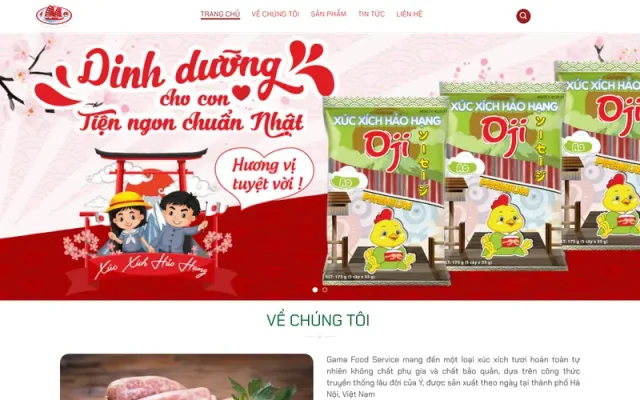 Mẫu web bán thực phẩm – xúc xích