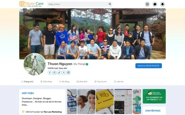 Mẫu web giới thiệu cá nhân giống facebook