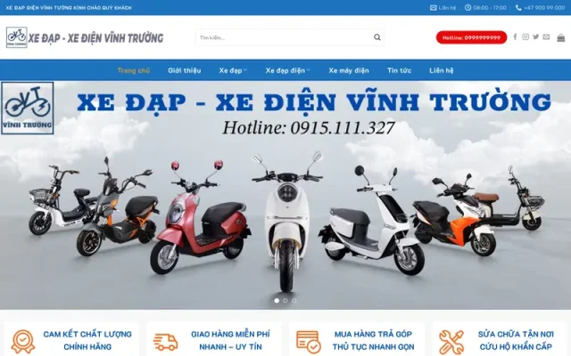 Mẫu web bán xe đạp điện, xe máy điện 2