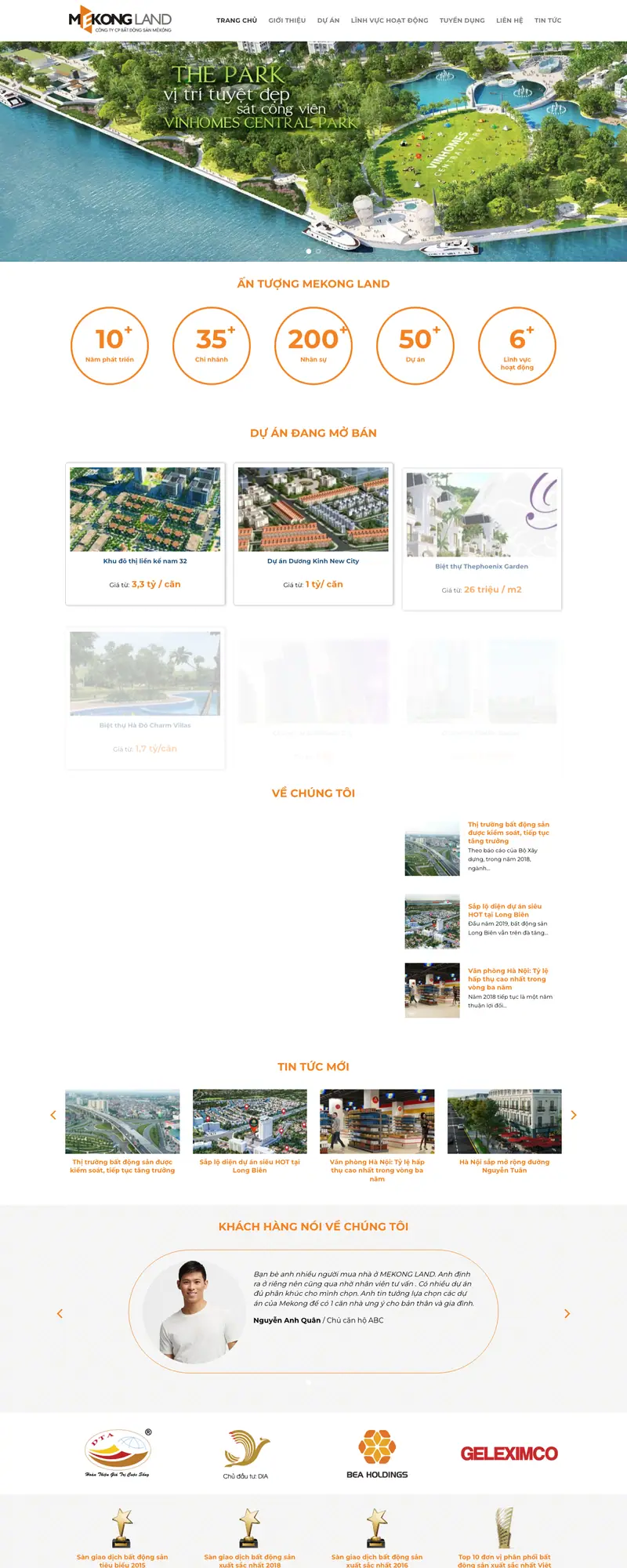 Mẫu web landing page bất động sản 02 – giao diện trang chủ