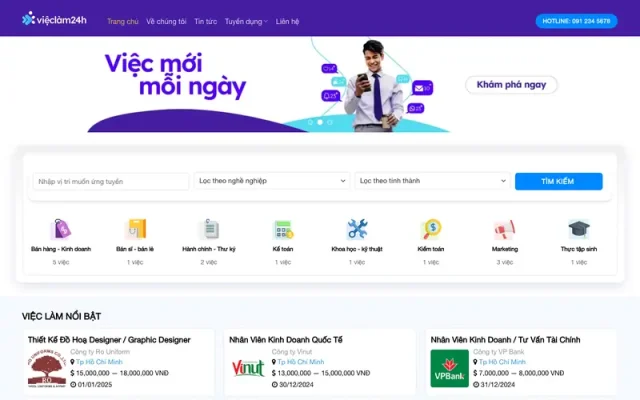Mẫu web tuyển dụng 03
