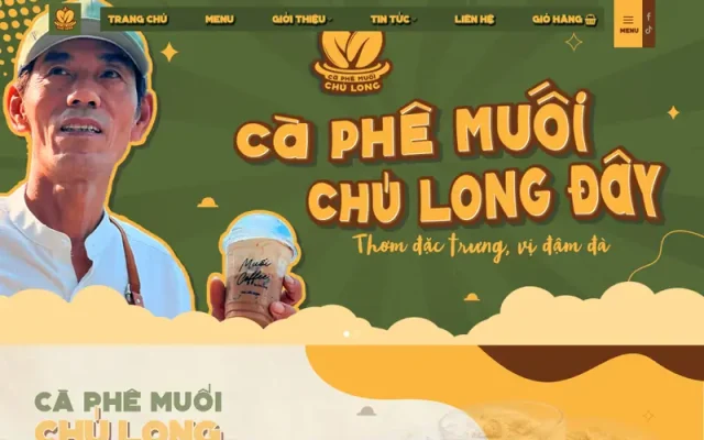 Mẫu web cà phê muối – phù hợp bán cà phê, đồ ăn vặt