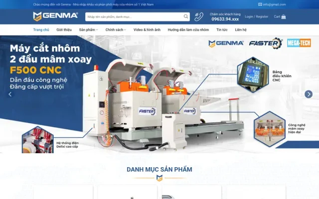 Mẫu web công ty bán máy cắt, máy cơ khí 02