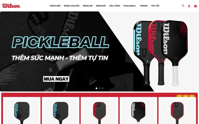 Mẫu web bán vợt, phụ kiện pickeball