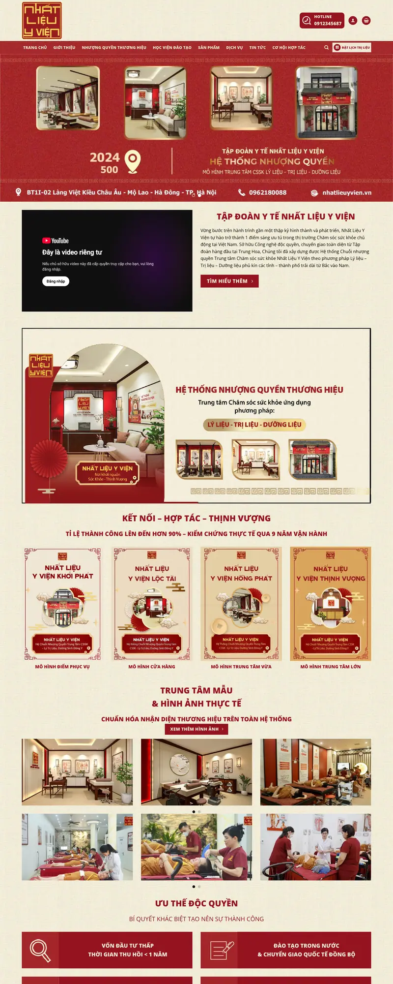 Mẫu web y viện , phòng khám chữa bệnh y học cổ truyền