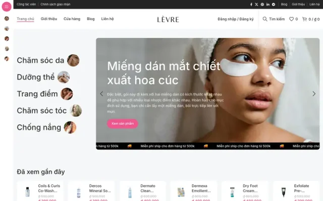 Mẫu web mỹ phẩm 3