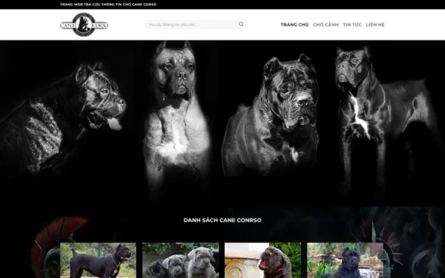 Mẫu web bán chó săn