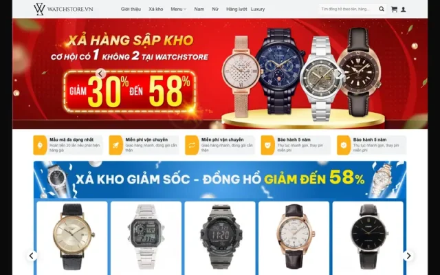 Mẫu web bán đồng hồ 04