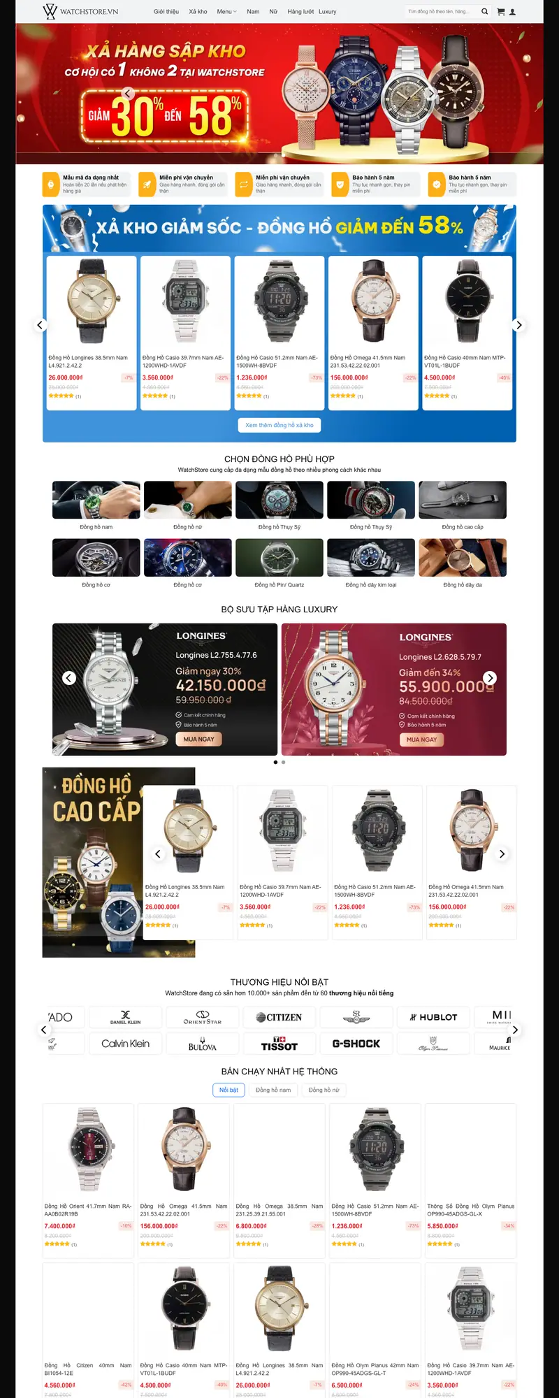 Mẫu web bán đồng hồ 04