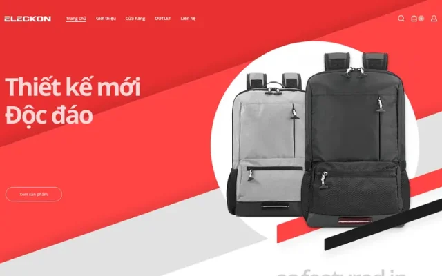 Mẫu web bán balo, túi xách, vali