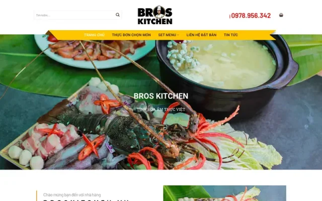 Mẫu web quán ăn, nhà hàng