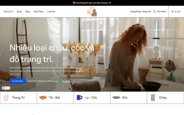 Mẫu web sản phẩm trang trí – gốm sứ 2