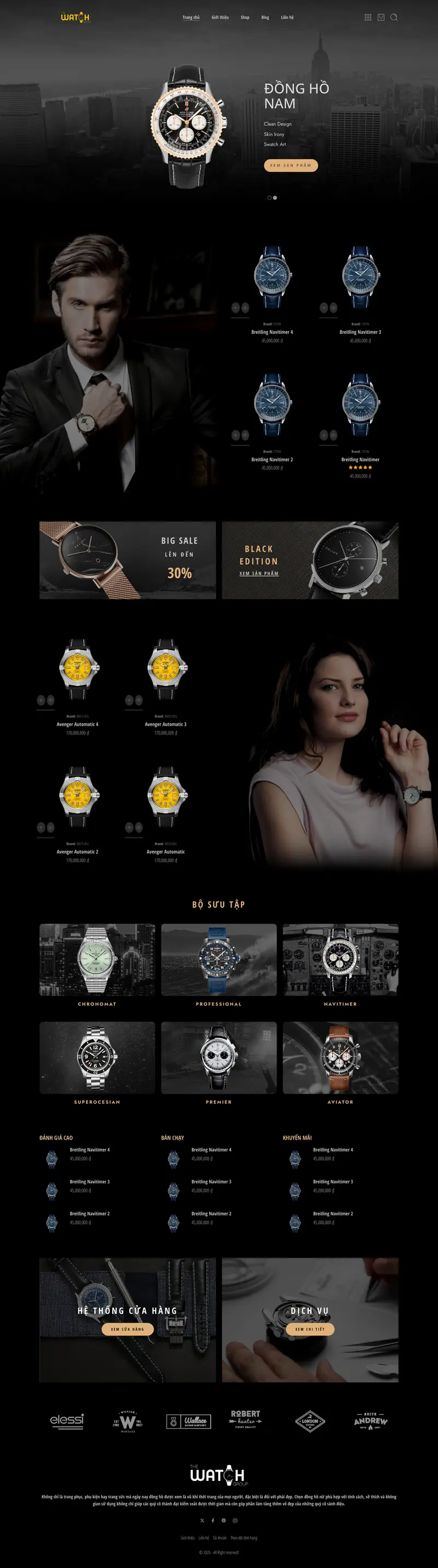 Mẫu web bán đồng hồ 1