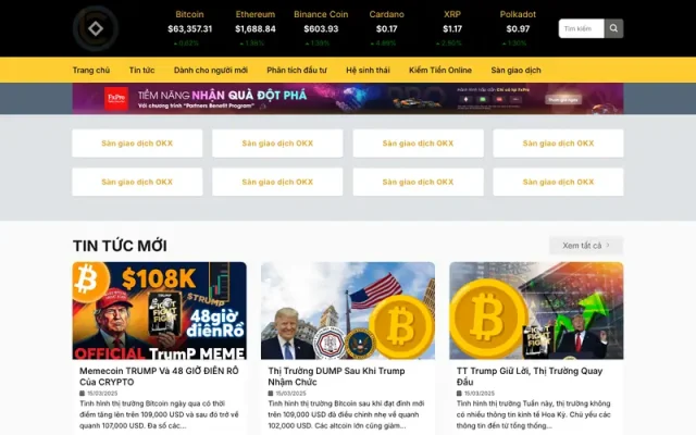 Mẫu web tin tức blockchain, crypto, coin 03