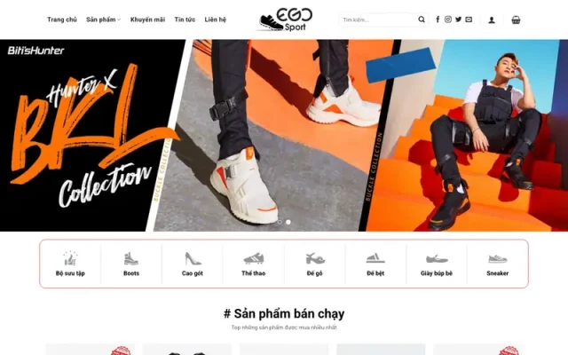 Mẫu web bán giày thể thao