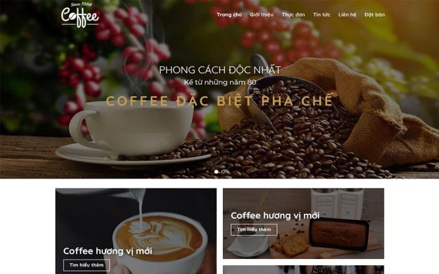 Mẫu web bán cafe 03
