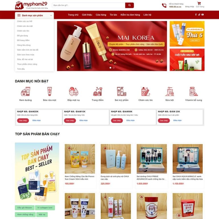 Mẫu web mỹ phẩm 23