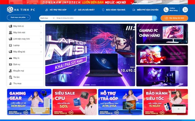 Mẫu web bán máy tính chuyên nghiệp