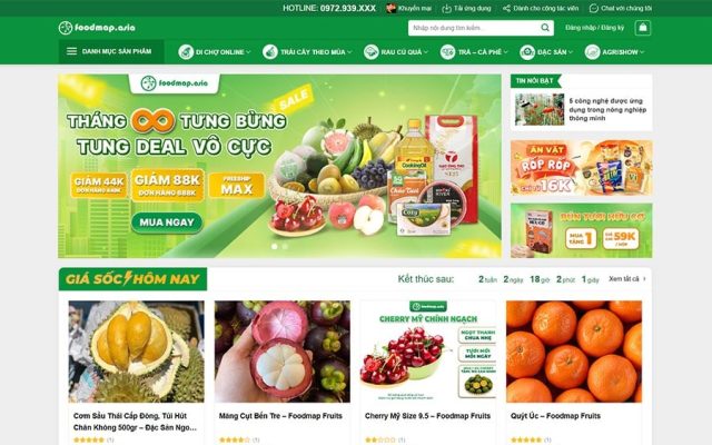 Mẫu web nông sản hiện đại