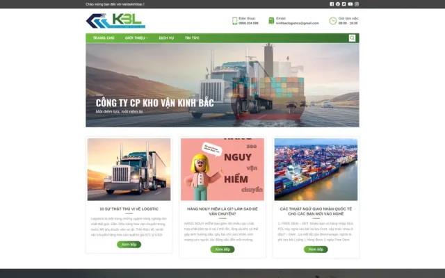 Mẫu web vận tải và logistics