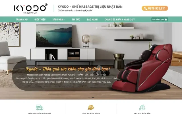 Mẫu web ghế massage trị liệu sang trọng