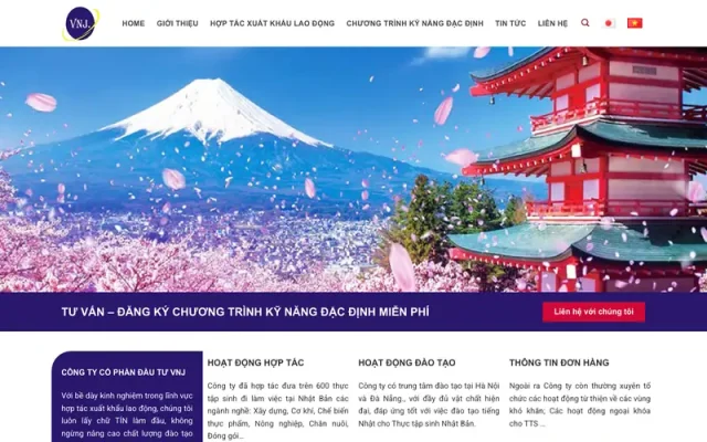 Mẫu web xuất khẩu lao động thanh lịch