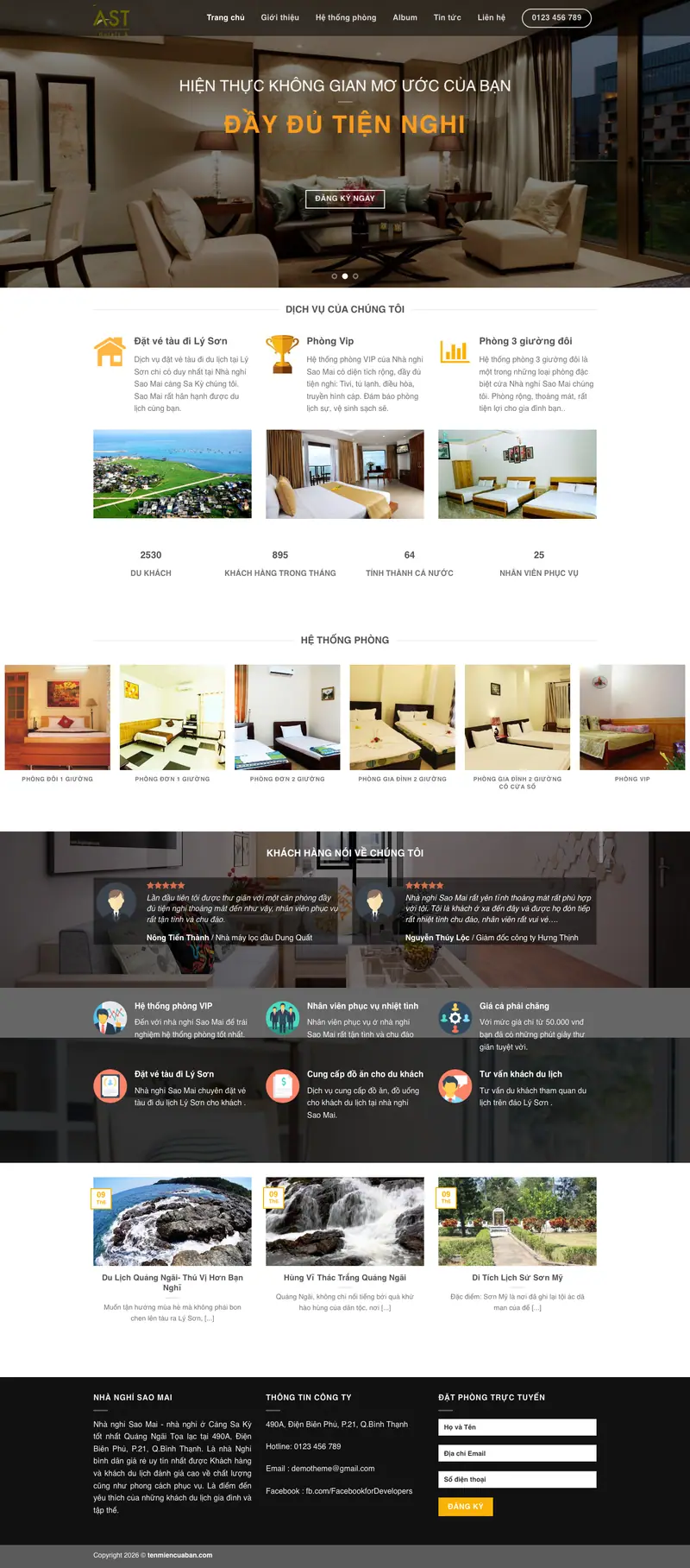 Mẫu web nhà nghỉ hiện đại