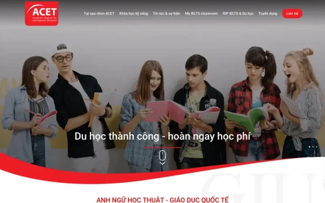 Mẫu web đào tạo tiếng anh trẻ trung