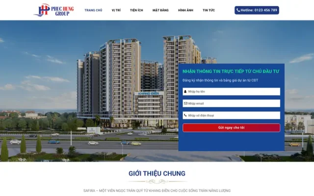 Mẫu web bán bất động sản hiện đại