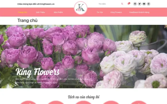 Mẫu web bán hoa tươi thanh lịch