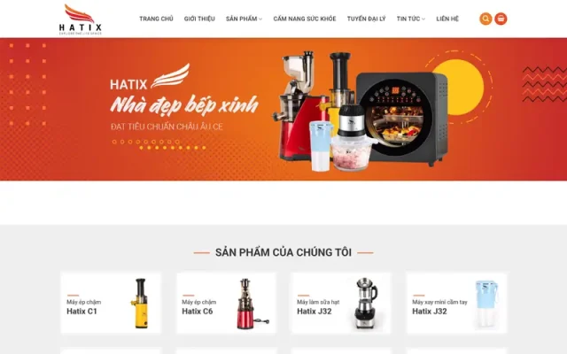 Mẫu web bán thiết bị gia dụng năng động