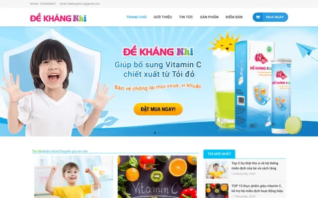 Mẫu web sức khỏe trẻ em trẻ trung