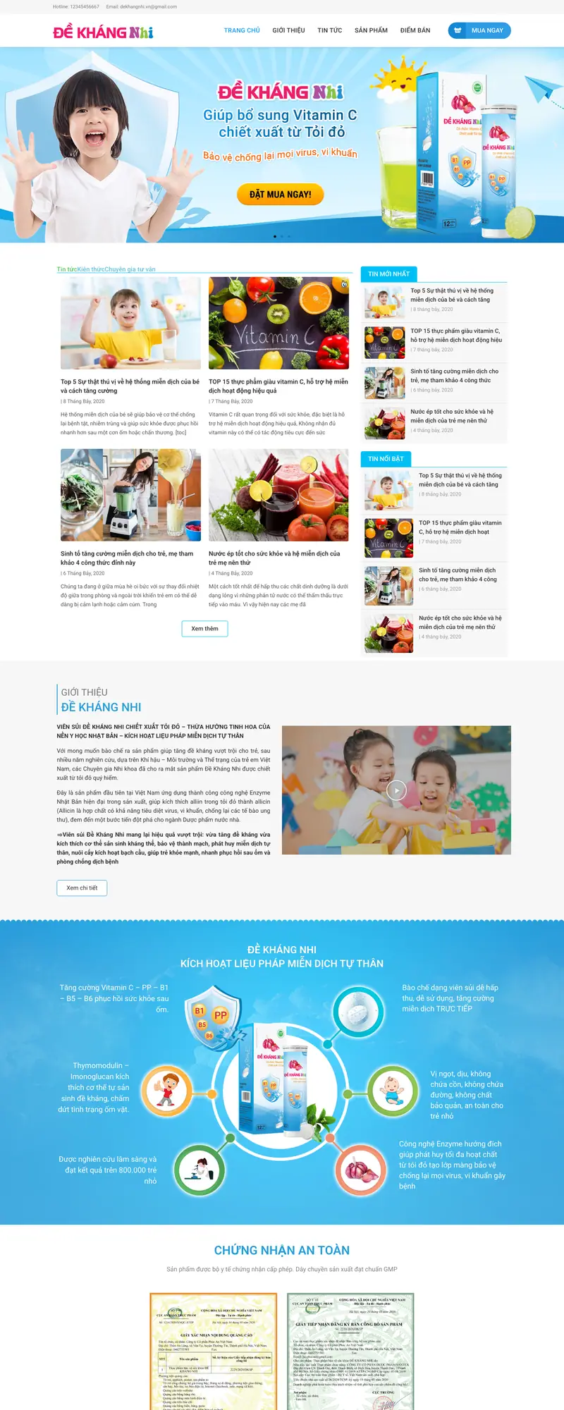 Mẫu web sức khỏe trẻ em trẻ trung