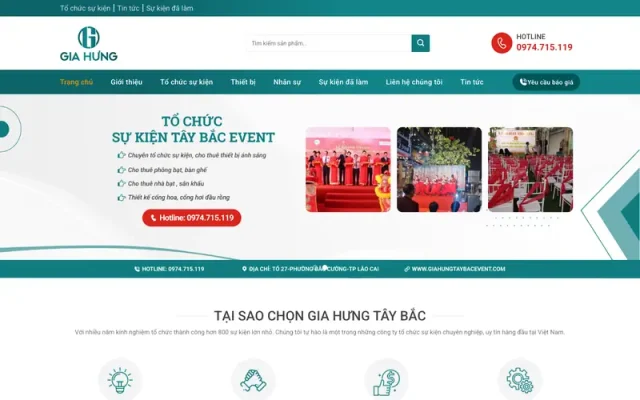 Mẫu web tổ chức sự kiện