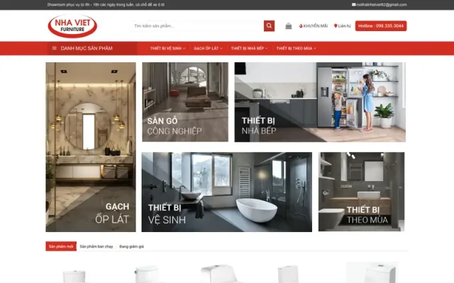 Mẫu web thiết bị vệ sinh hiện đại