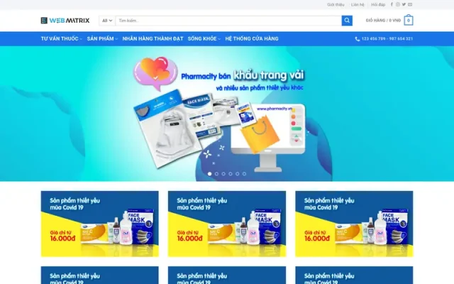 Mẫu web bán hàng nhà thuốc