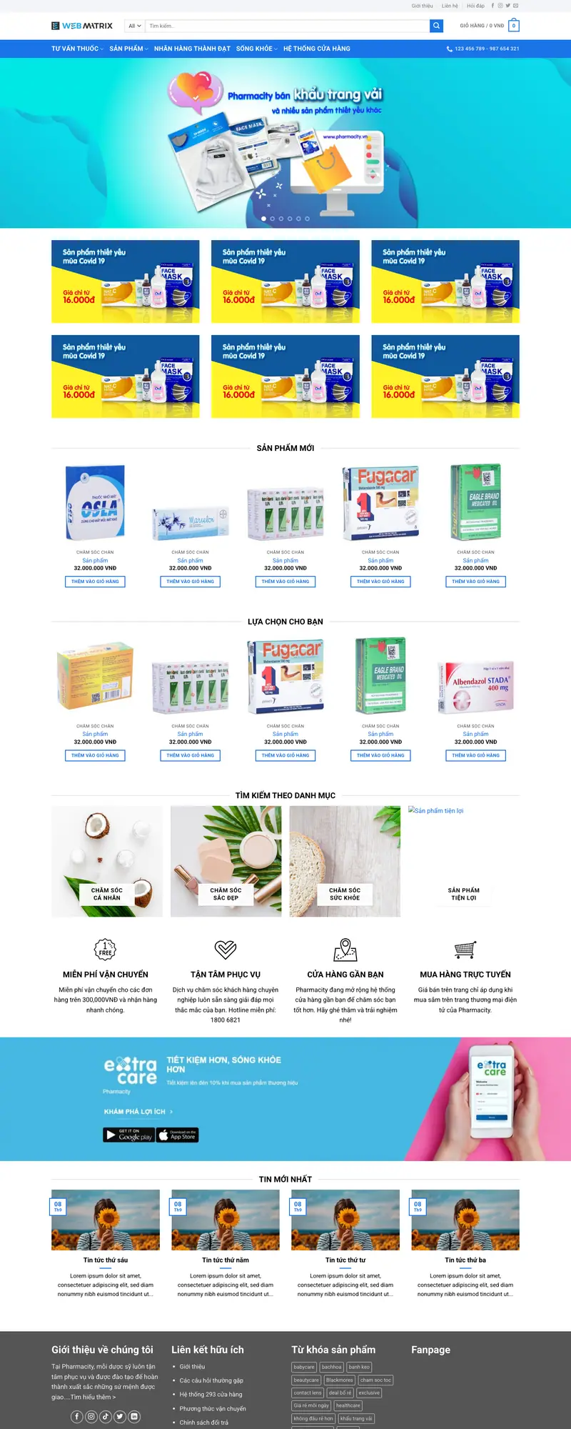 Mẫu web bán hàng nhà thuốc