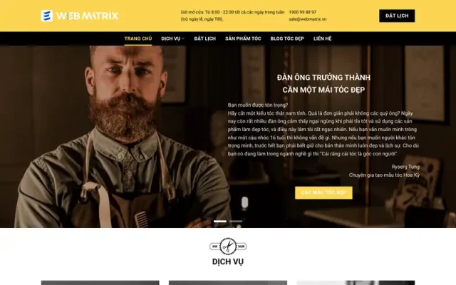 Mẫu web giới thiệu salon tóc