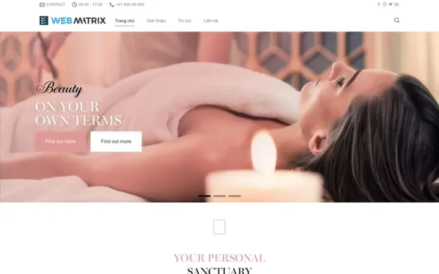 Mẫu web giới thiệu spa