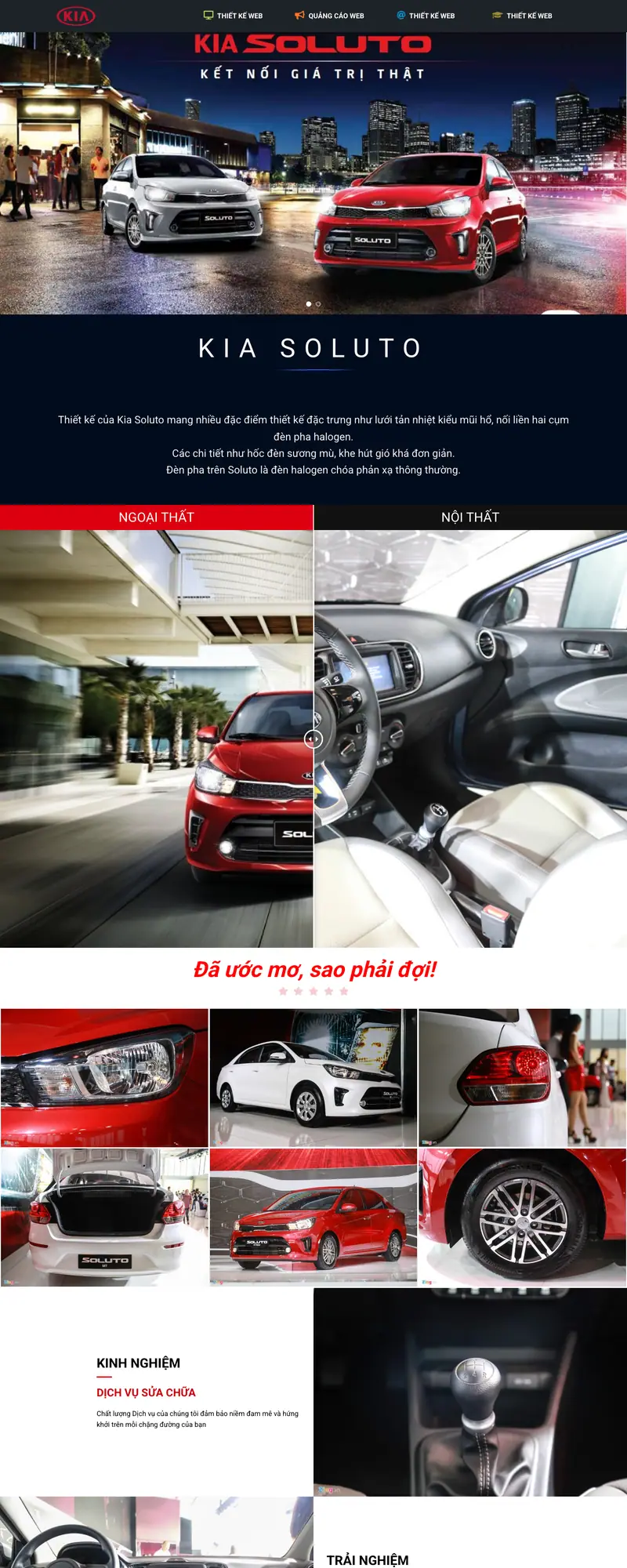 Mẫu web landingpage ô tô
