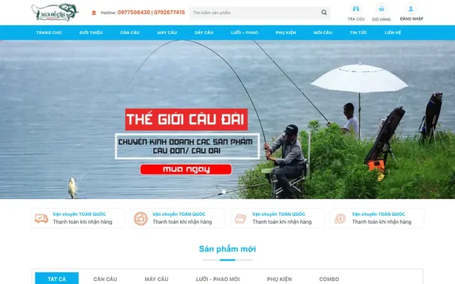 Mẫu web bán đồ câu cá