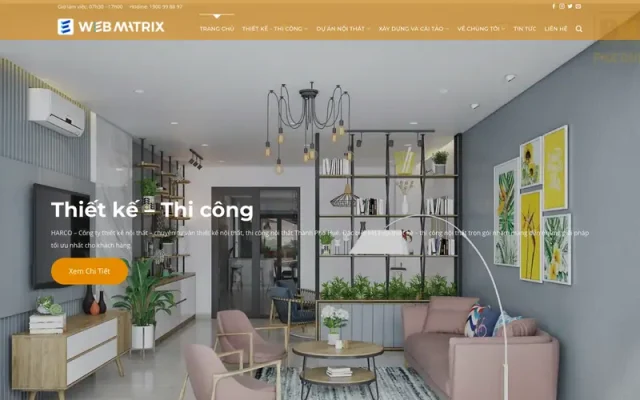 Mẫu web thiết kế nội thất nhà cửa