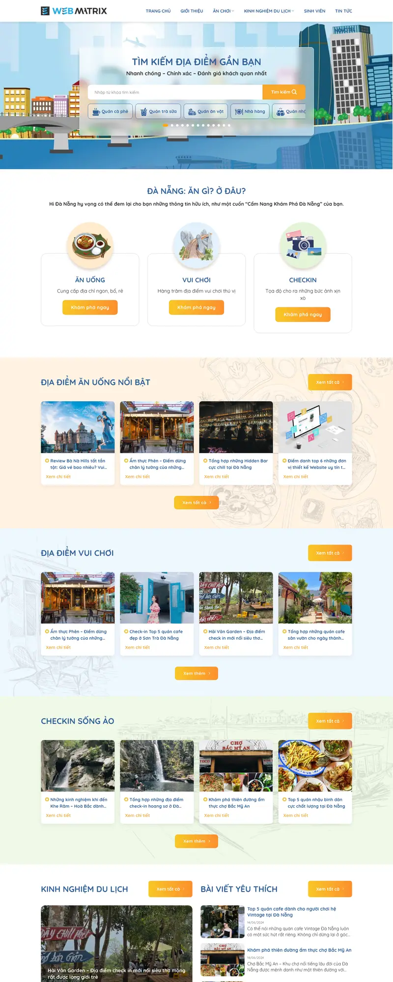 Mẫu web tìm kiếm địa điểm du lịch